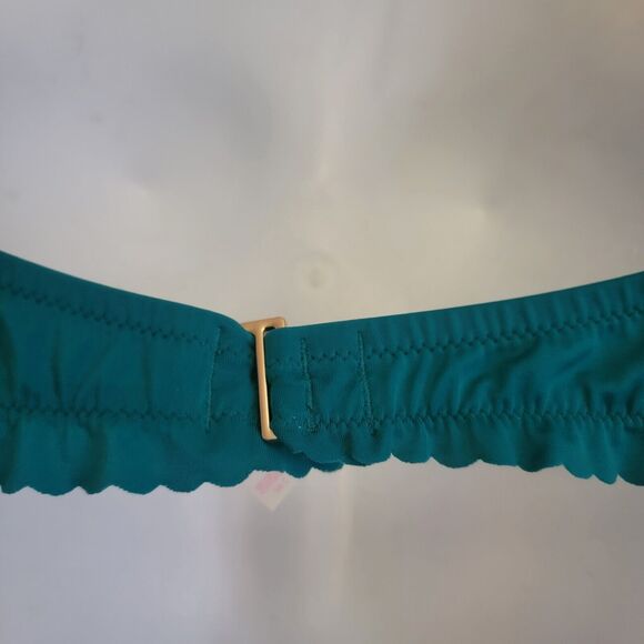Victoria Secret Swimming Top 36C Aqua Seafoam Glow Scallop Trim Lined Wired Cups - Picture 6 of 10